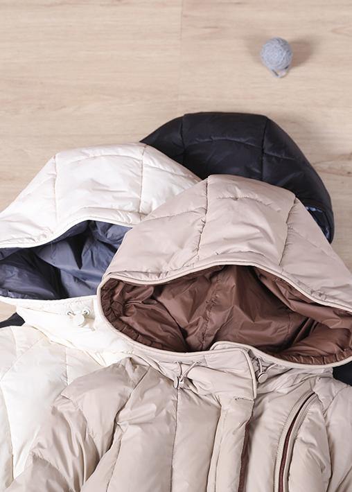 New oversize snow jackets black hooded pockets warm winter coat - SooLinen