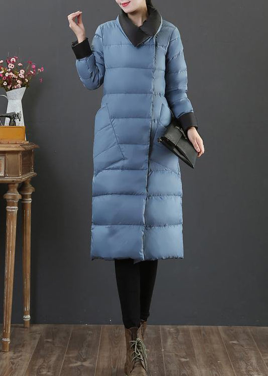 New plus size clothing snow jackets Jackets black stand collar pockets down coat winter - SooLinen