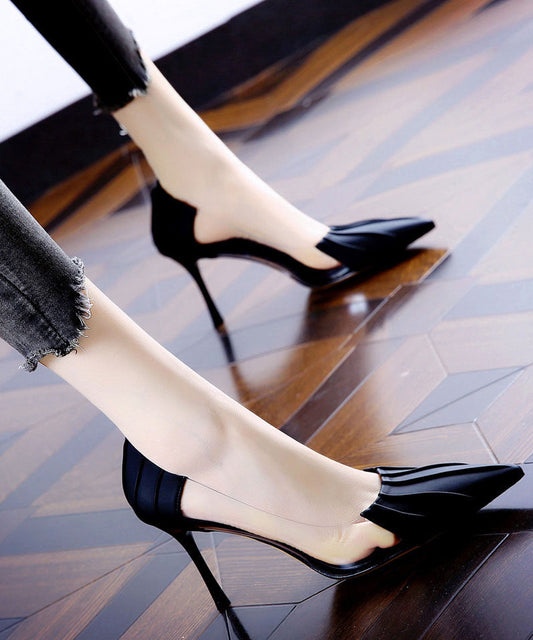 Orange High Heels Stiletto Faux Leather Women Pointed Toe High Heels