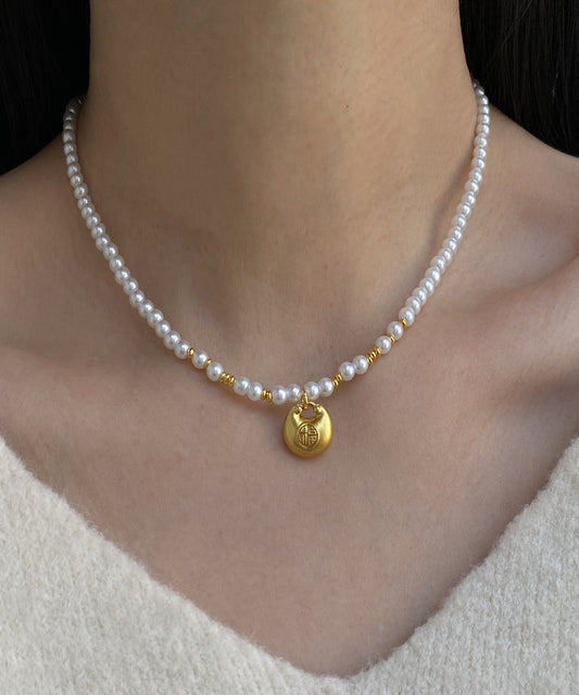 Original Design Blue Copper Overgild Turquoise Pendant Necklace