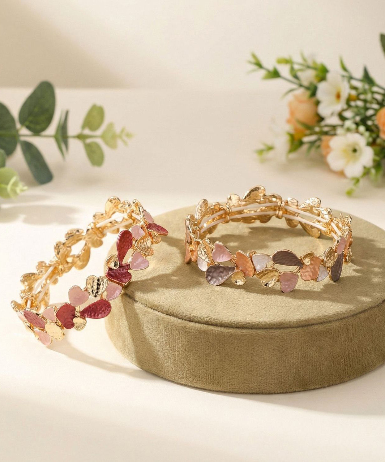 Original Design Red Alloy Love Elasticity Bangle