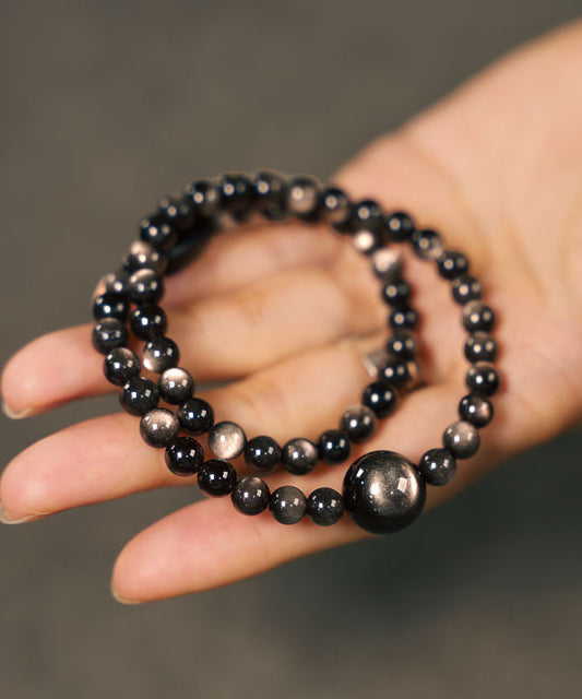 Original Design Retro Obsidian Cat Eye Unisex Bracelet