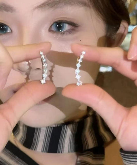Original Design Silk Alloy Zircon Stud Earrings