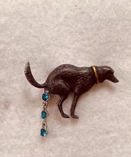 Personalized Creative Spoof Animal Puppy Poop Brooch