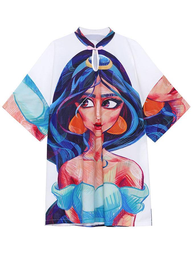 Plus Size Cartoon character Half Sleeve Vacation Dress Summer - SooLinen