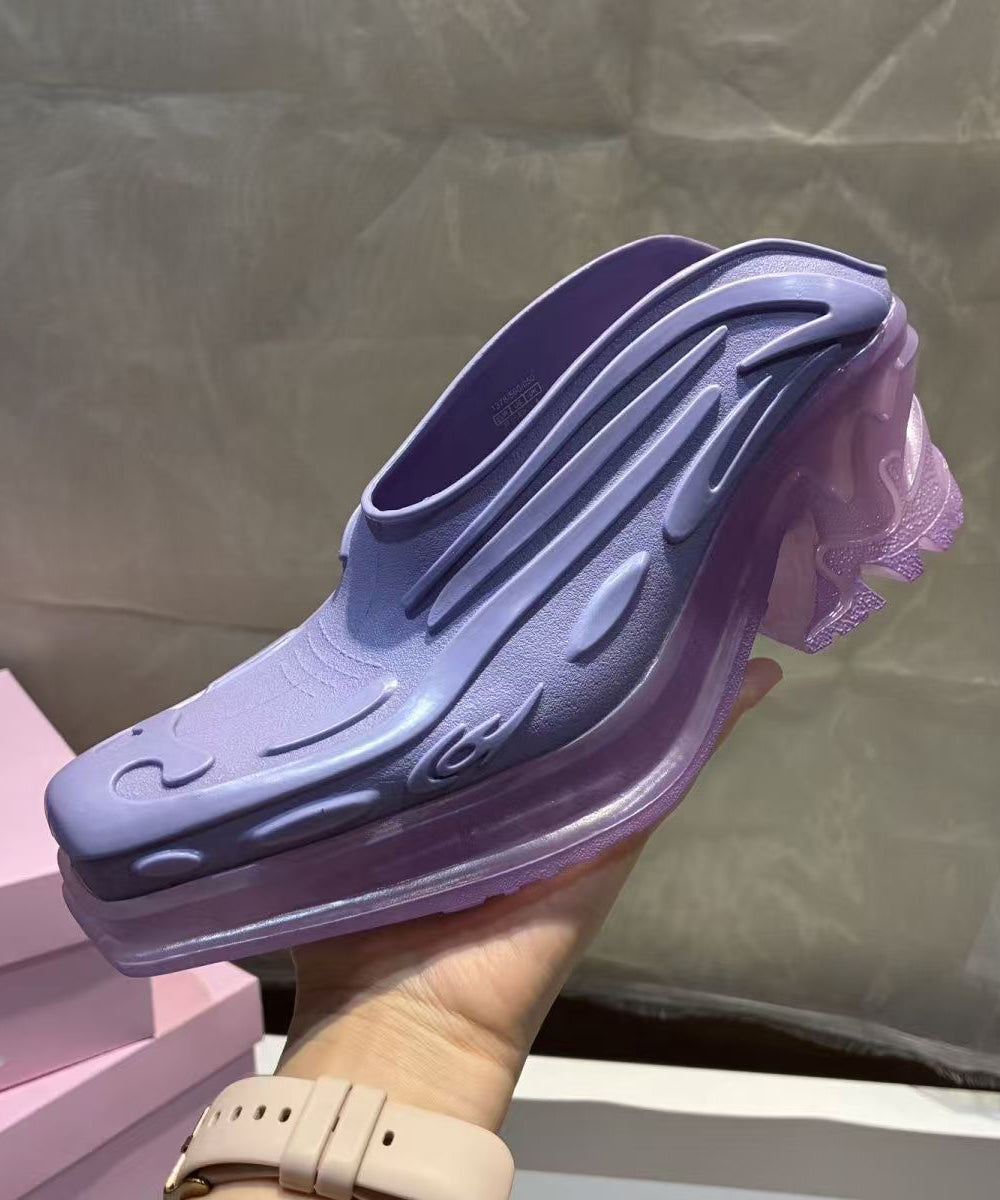 Purple Platform Shoes Fashion Splicing Square Toe