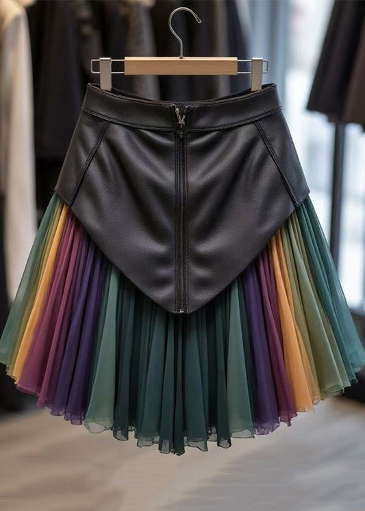 Rainbow Original Design High Waist Tulle Patchwork Skirts