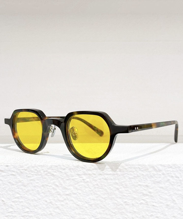 Retro Leopard Green Resin UV Protection Unisex Sunglasses