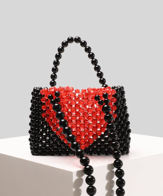 Retro Silvery Hollow Out Love Patchwork Beading Shoulder Handbag