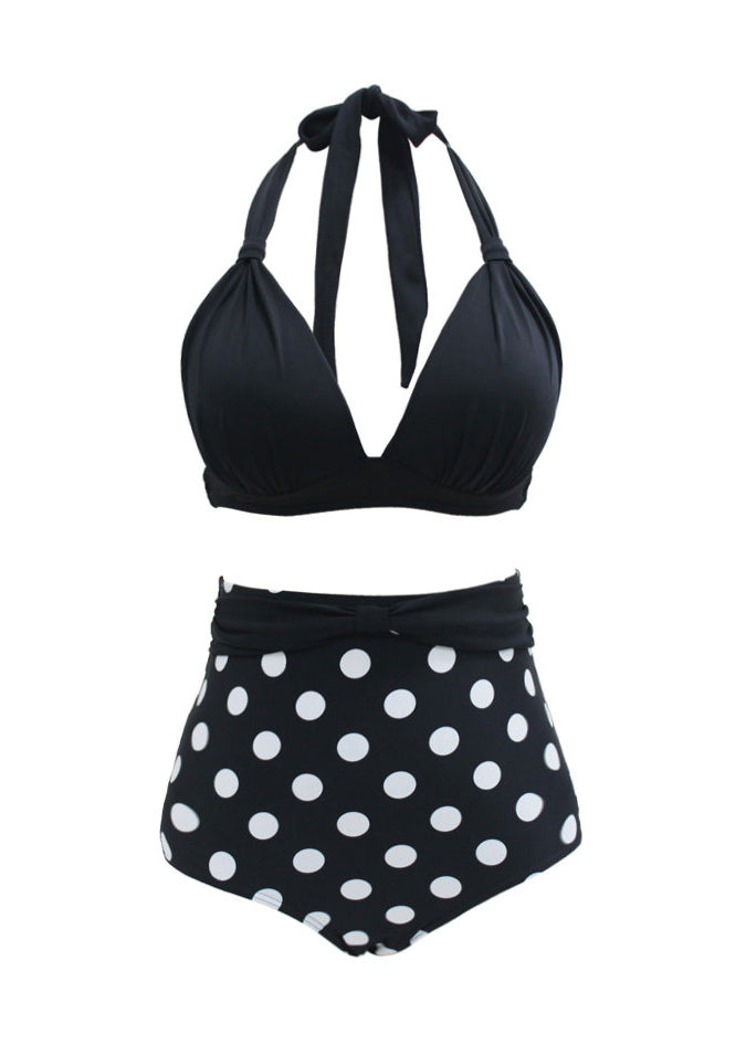 Sexy Yellow Print High Waisted Bikini Swimwear Set