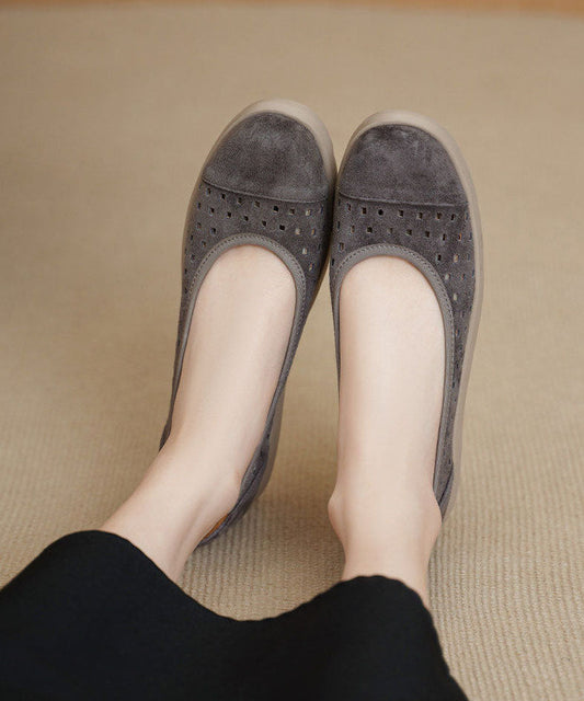 Sheepskin Flat Feet Shoes Hollow Out Flat Shoes For Women