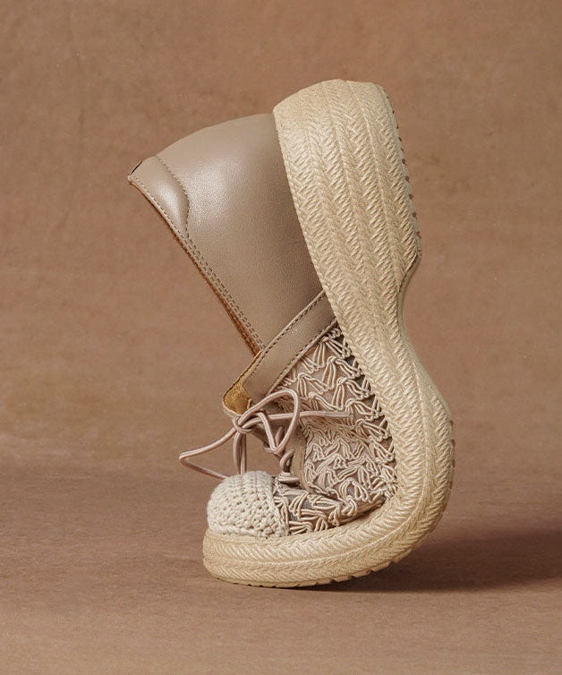 Sheepskin Flat Shoes Splicing Hollow Out Flats