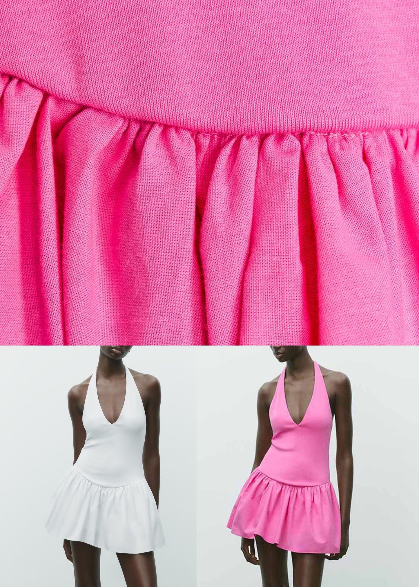 Simple Rose V Neck Lace Up Cotton Mini Dresses Sleeveless