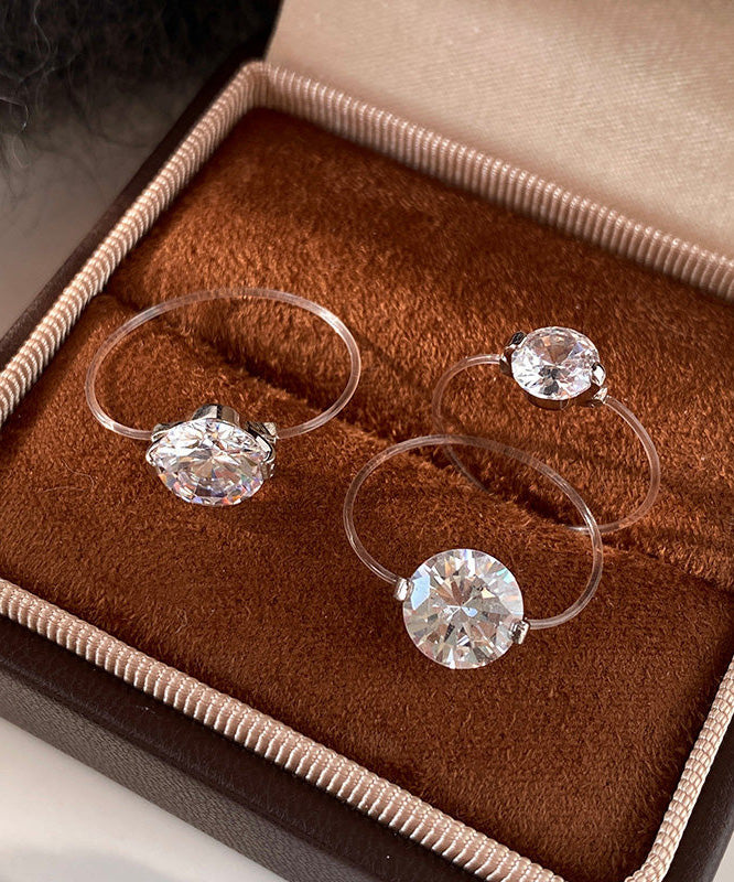 Simple Style Fishing Line Zircon Rings