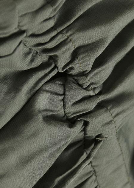 Simple green false two pieces cotton quilting dresses drawstring Art summer Dress - SooLinen