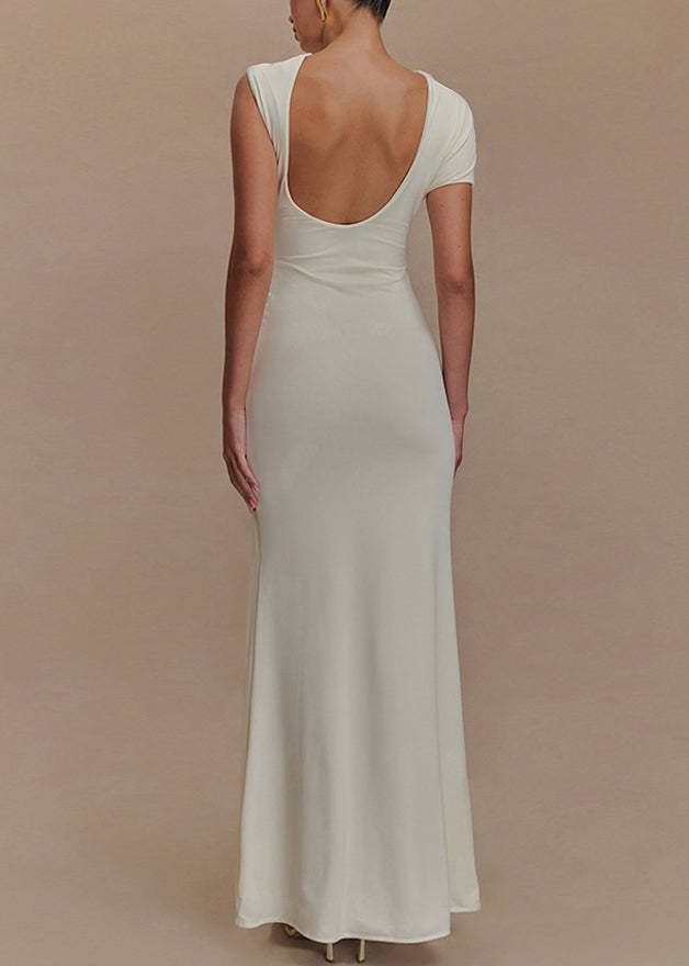 Slim Fit Rose Backless Original Design Cotton Maxi Dresses Summer