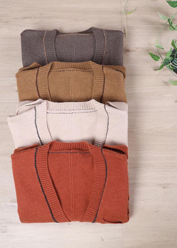 Spring 2021 New Korean Women's Loose Caramel Sweater Vest - SooLinen