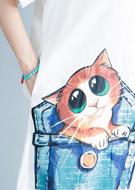 Style prints Cotton clothes Fashion Ideas white Dresses summer - SooLinen