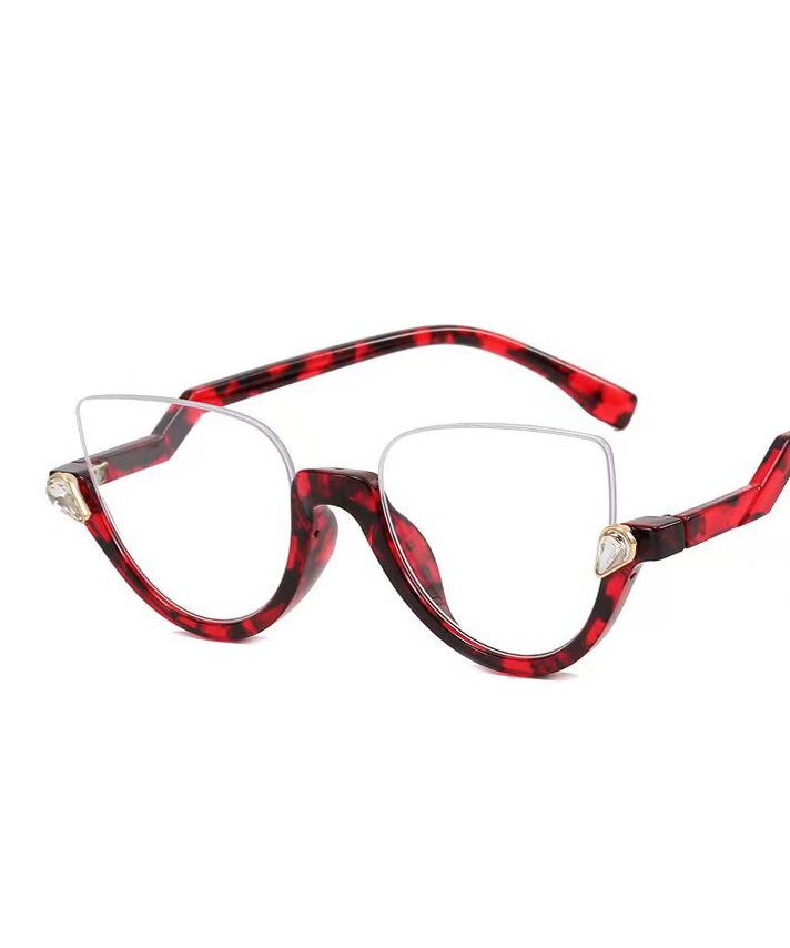 Stylish Black Zircon Half Rim Reading Glasses