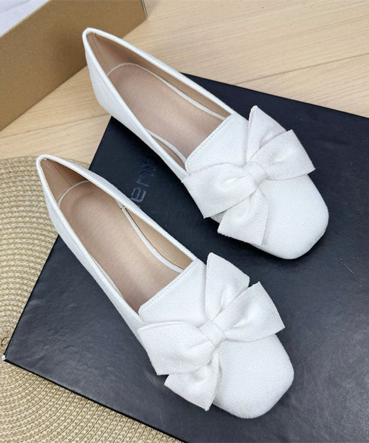 Stylish Bow Splicing Flat Feet Shoes Yellow Suede Plus Size