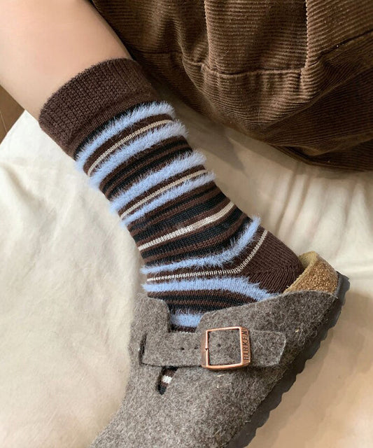 Stylish Striped Cozy Mid Calf Socks Autumn