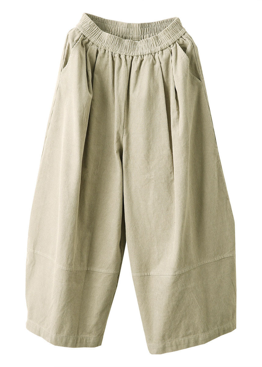 Stylish White Oversized Corduroy Harem Pants Fall