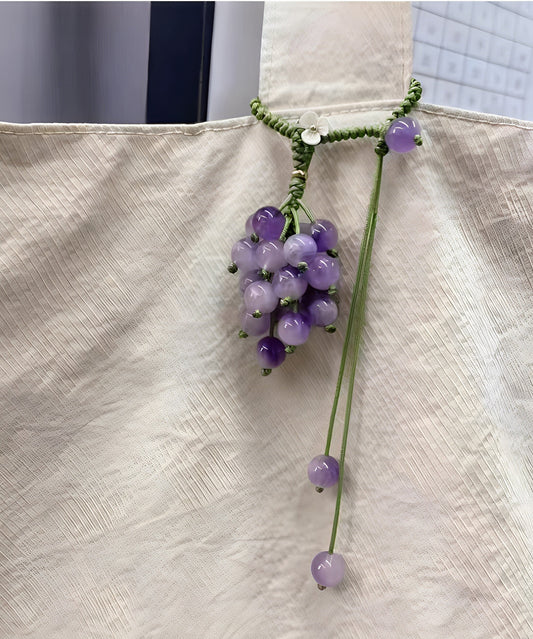 Unique Green Grape Cluster Braided Beading Keychains