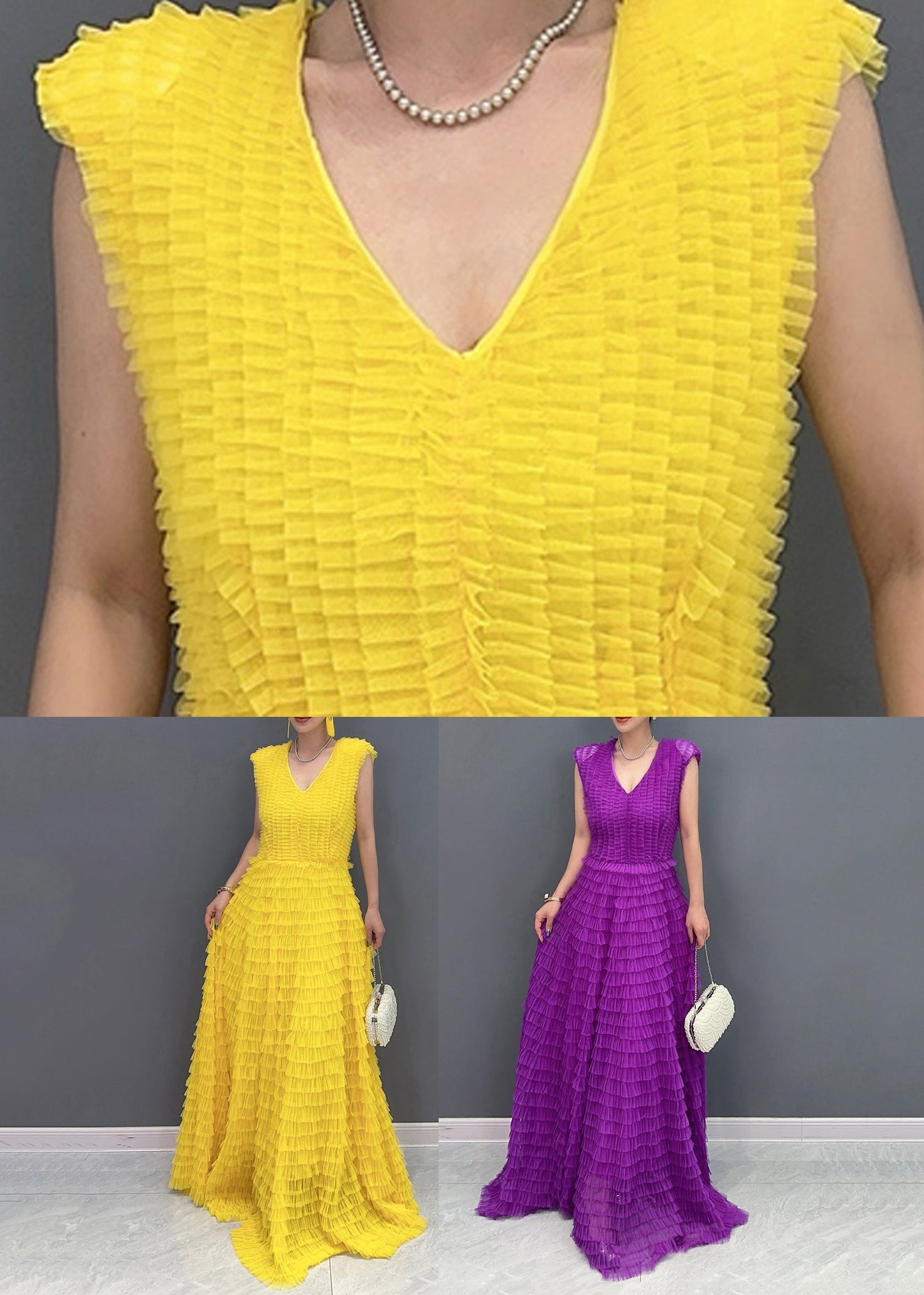 Unique Purple V Neck Long Dresses Short Sleeve