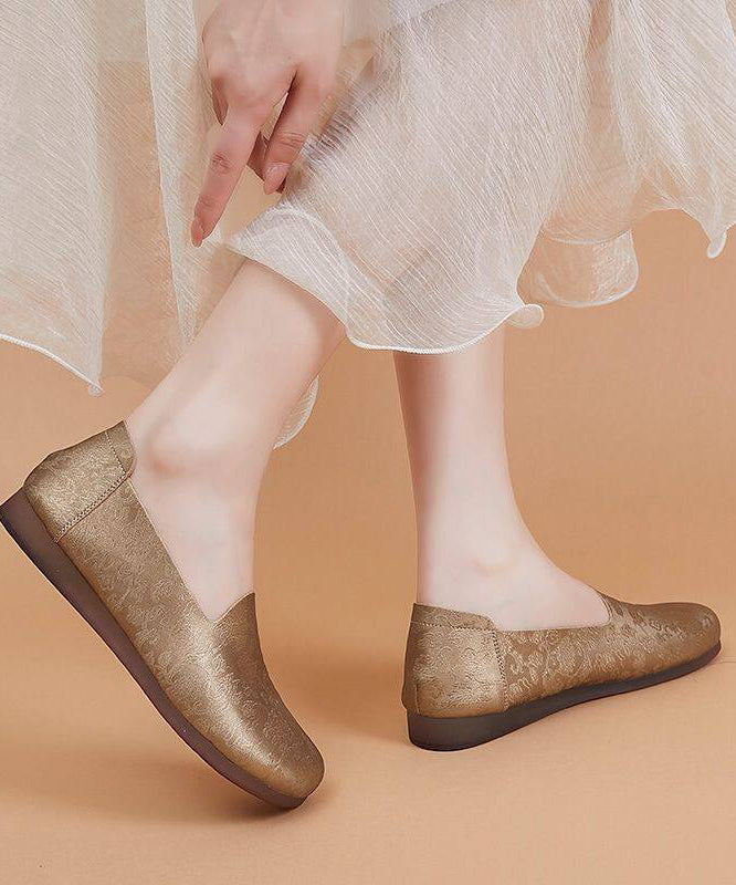 Unique Silvery Flat Feet Shoes Faux Leather