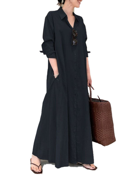 Vintage Army Green Oversized Cotton Robe Dresses Spring