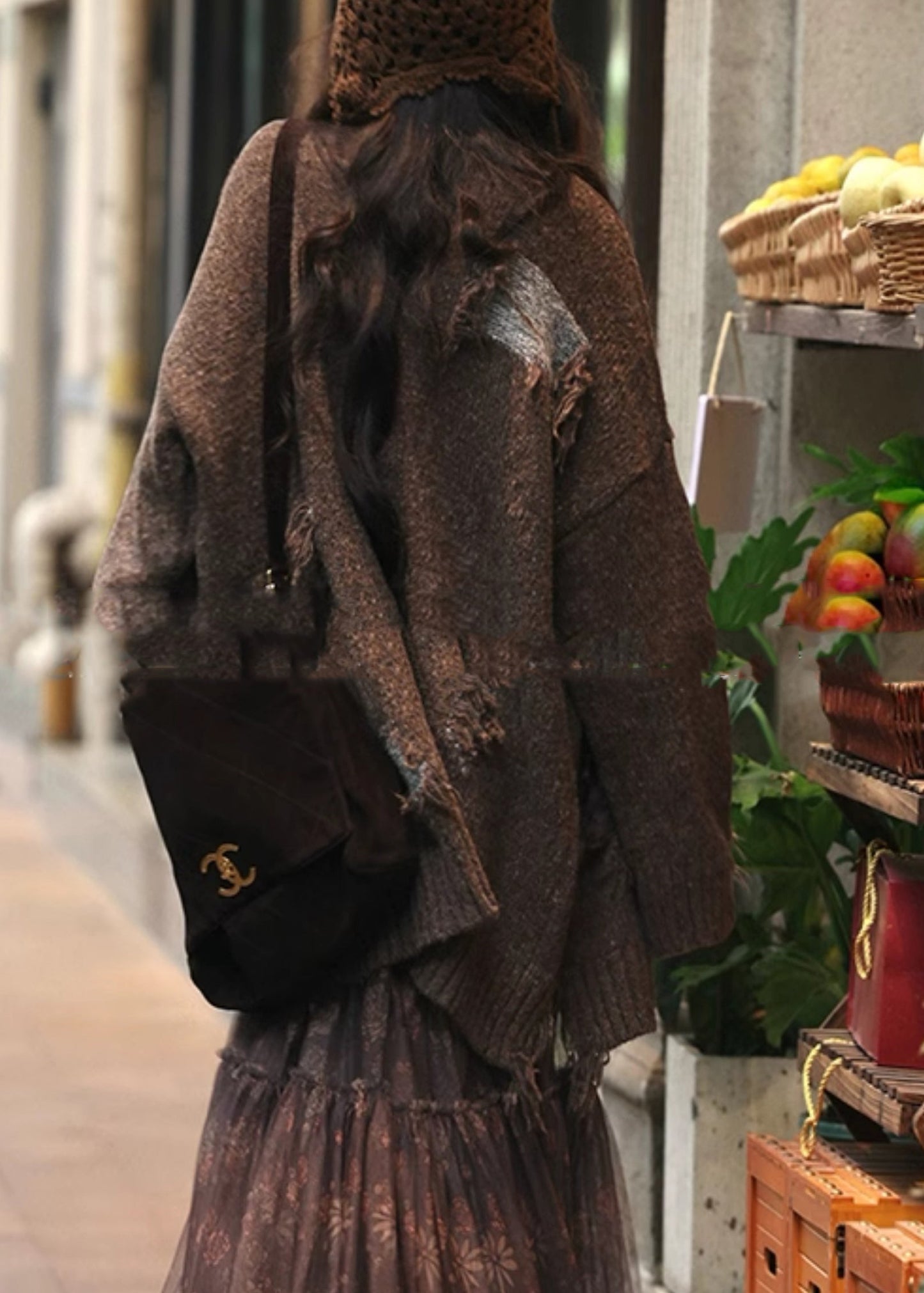 Vintage Coffee V Neck Button Cozy Cotton Knit Cardigans Spring