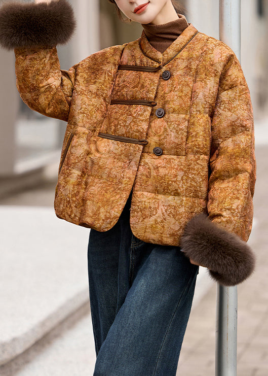 Vintage Green Oversized Patchwork Fox Fur Duck Down Down Coat Winter