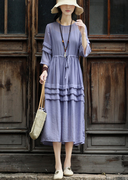 Violet Original Design Exra Large Hem Cotton Dress Two Pieces Set Summer