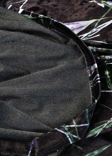 Warm black purple print silk Cotton blend dresses oversized winter dresses Elegant o neck long dress