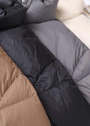 Warm plus size snow jackets winter outwear black stand collar drawstring duck down coat - SooLinen