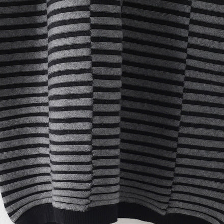 Warm striped knit dresses casual patchwork sweater casual gray pullover sweater