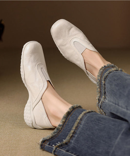 White Flat Shoes Platform Sheepskin DIY Flat Shoes For Women