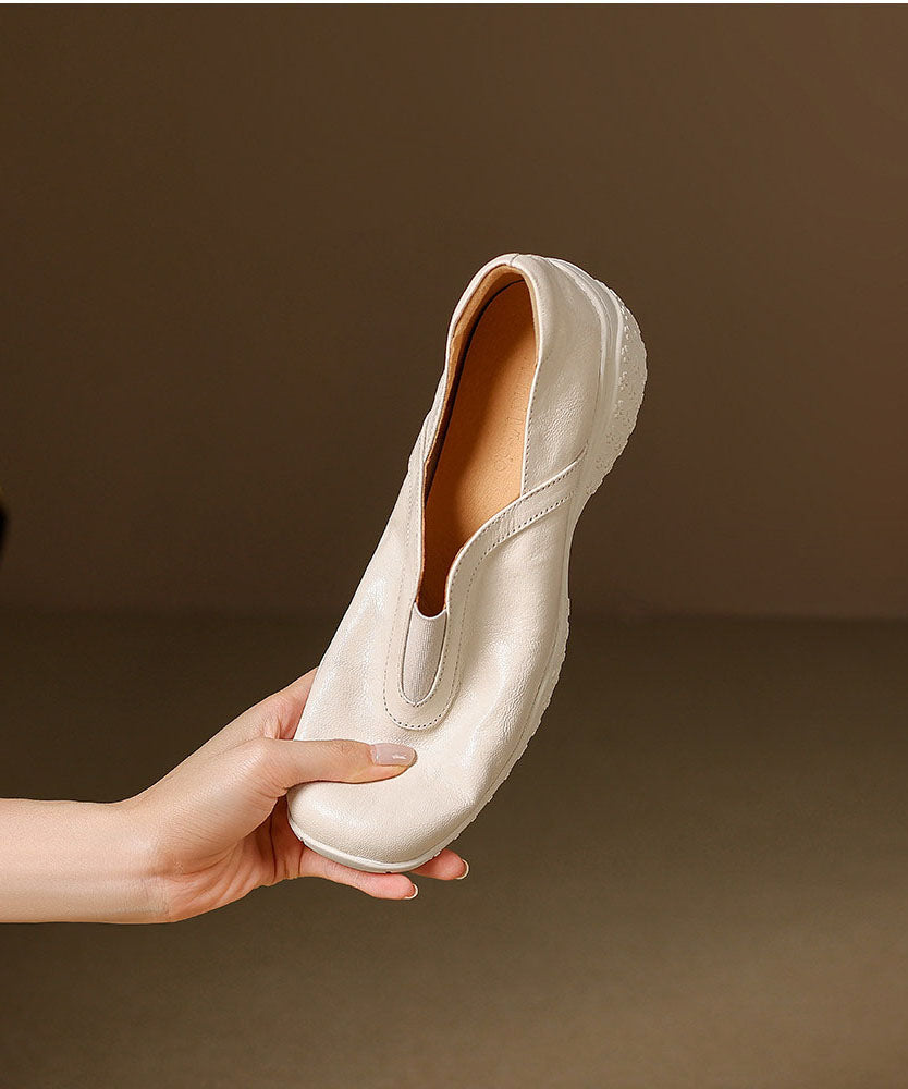 White Flat Shoes Platform Sheepskin DIY Flat Shoes For Women