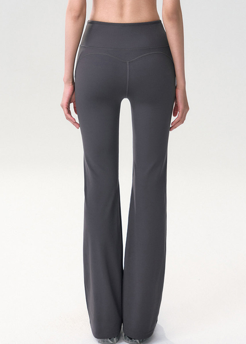 Women Grey High Waist Butt Scrunch Flare Yoga Pants