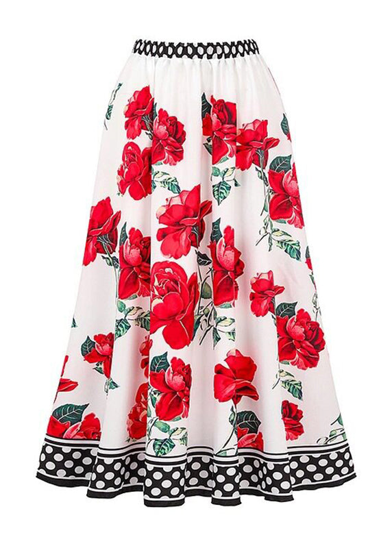 Women White Print Ruffled Bodysuits And Maxi Skirts Pajama Sets Swimwear