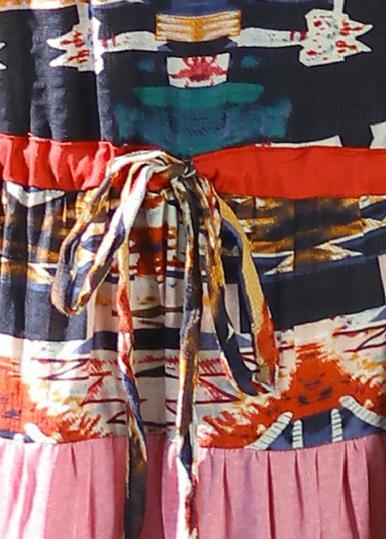 Women v neck drawstring cotton clothes For Wardrobes floral Dresses summer - SooLinen