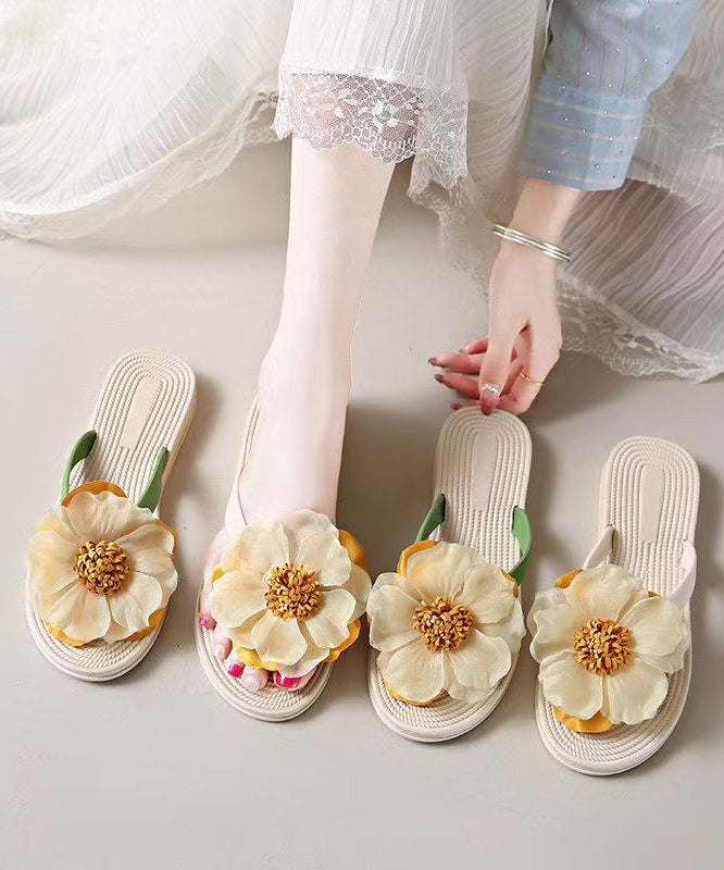 Women's Summer Fashion Floral Green Beach Flip Flops
