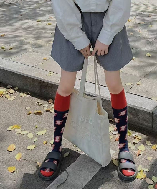 Women's Summer Thin Jacquard Over The Calf Socks