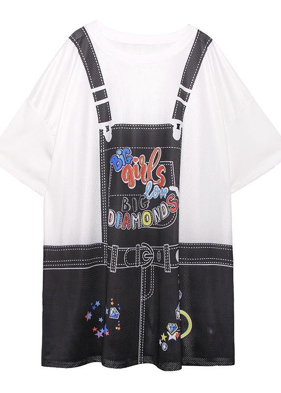 Women's summer loose mid-length fashion printed ming dress - SooLinen