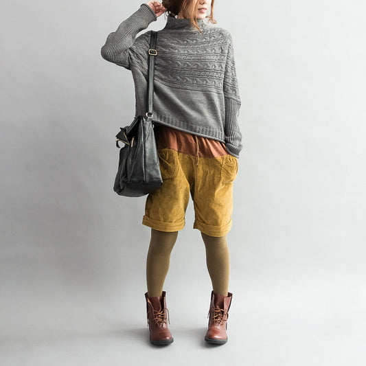 autumn thick gray woolen cable knit sweaters chunky oversize casual warm knit tops