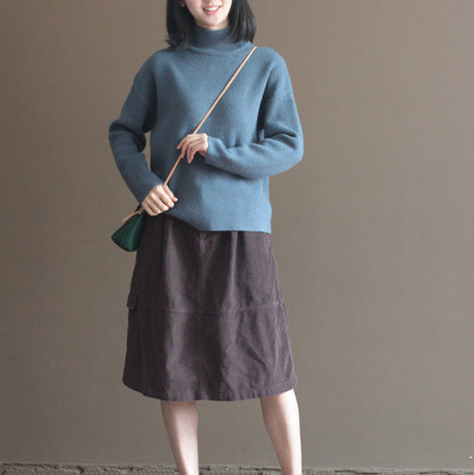 stylish gray blue winter sweater fall fashion pullover Fine thick warm winter pullover