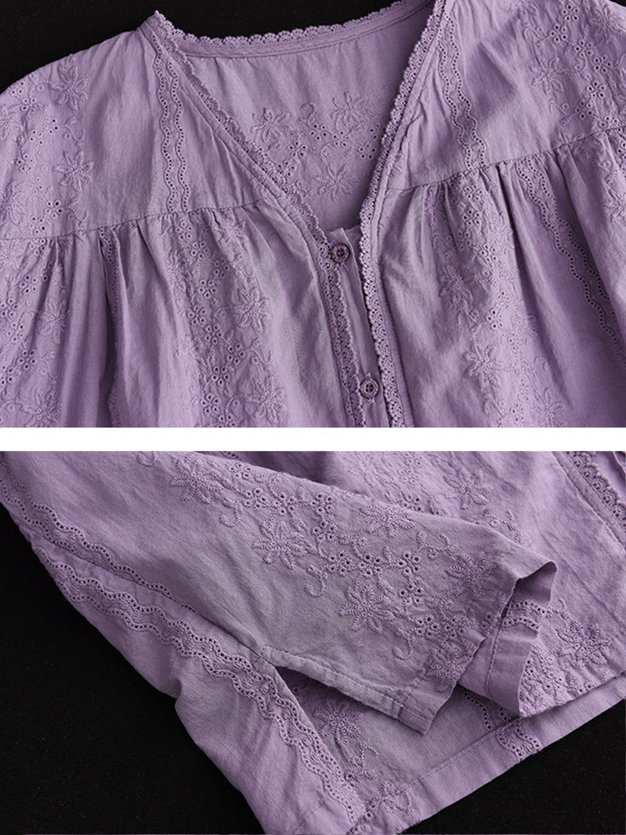 V Neck Casual Short Sleeve Cotton Women Shirt