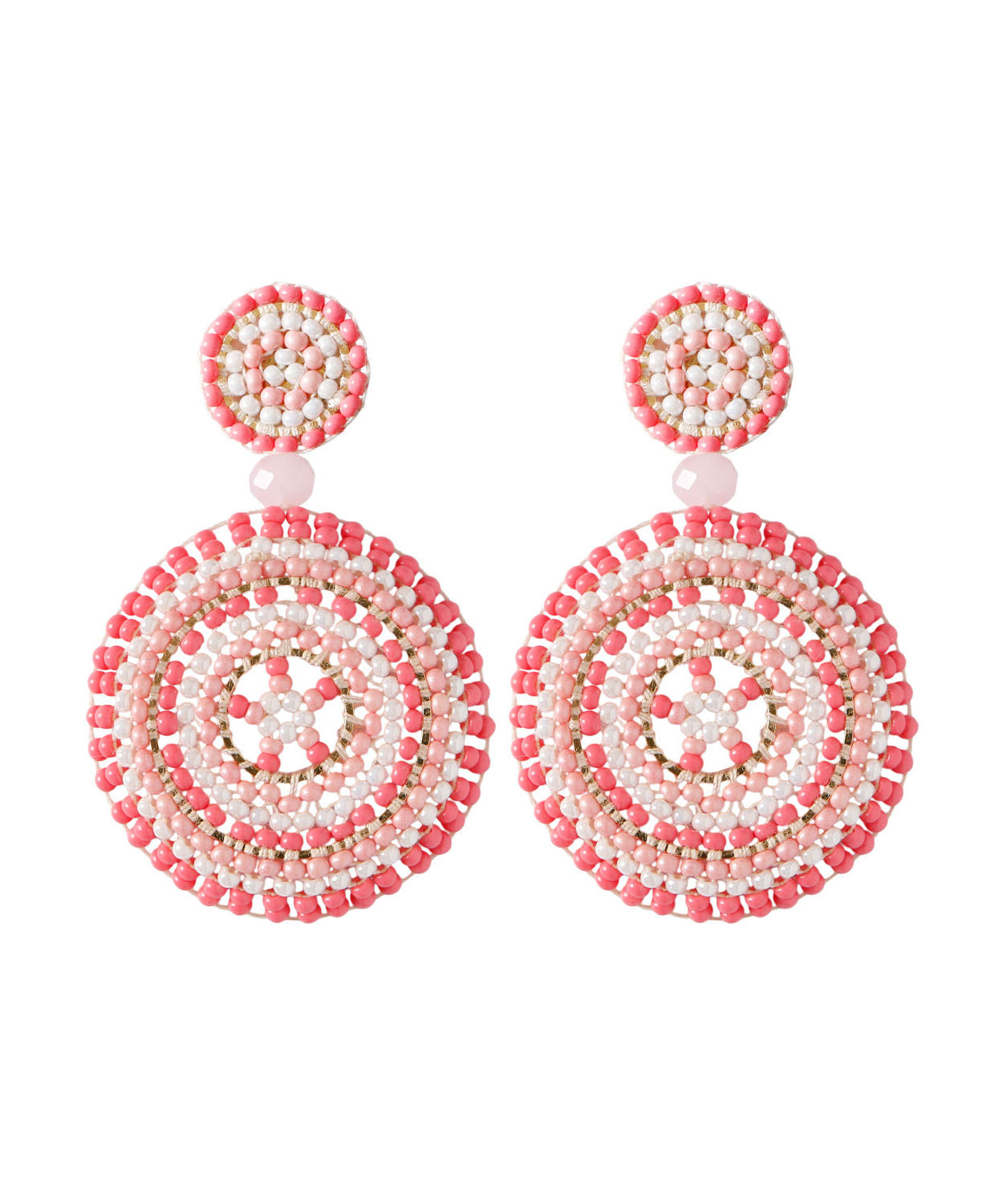 Art Yellow Rice Ball Knit Fabric Round Sunflower Drop Earrings