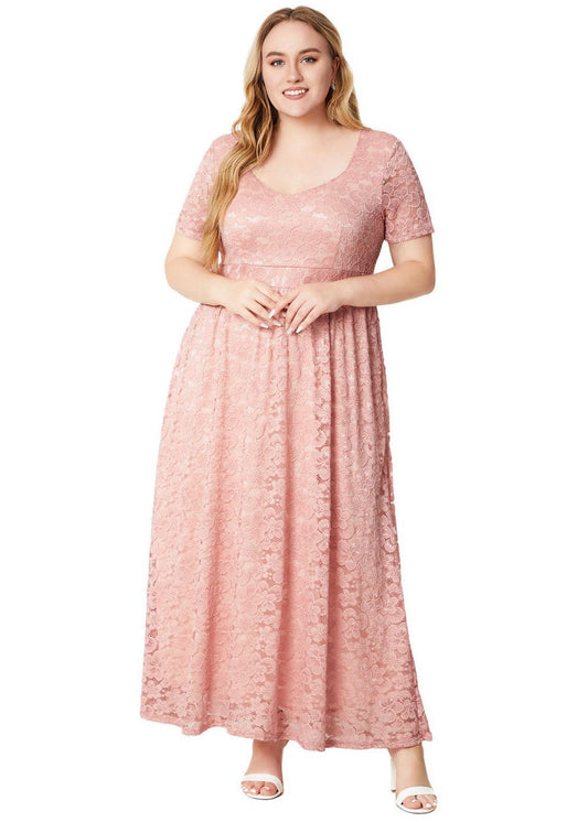 Богемное розовое мятое лоскутное кружевное праздничное платье Лето