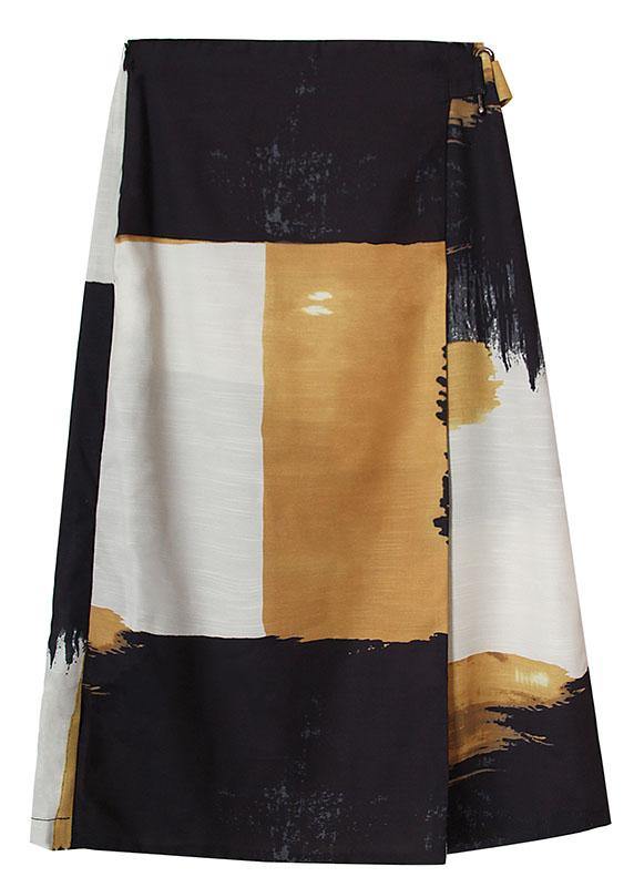 Classy Yellow Asymmetrical Besign Summer Skirt